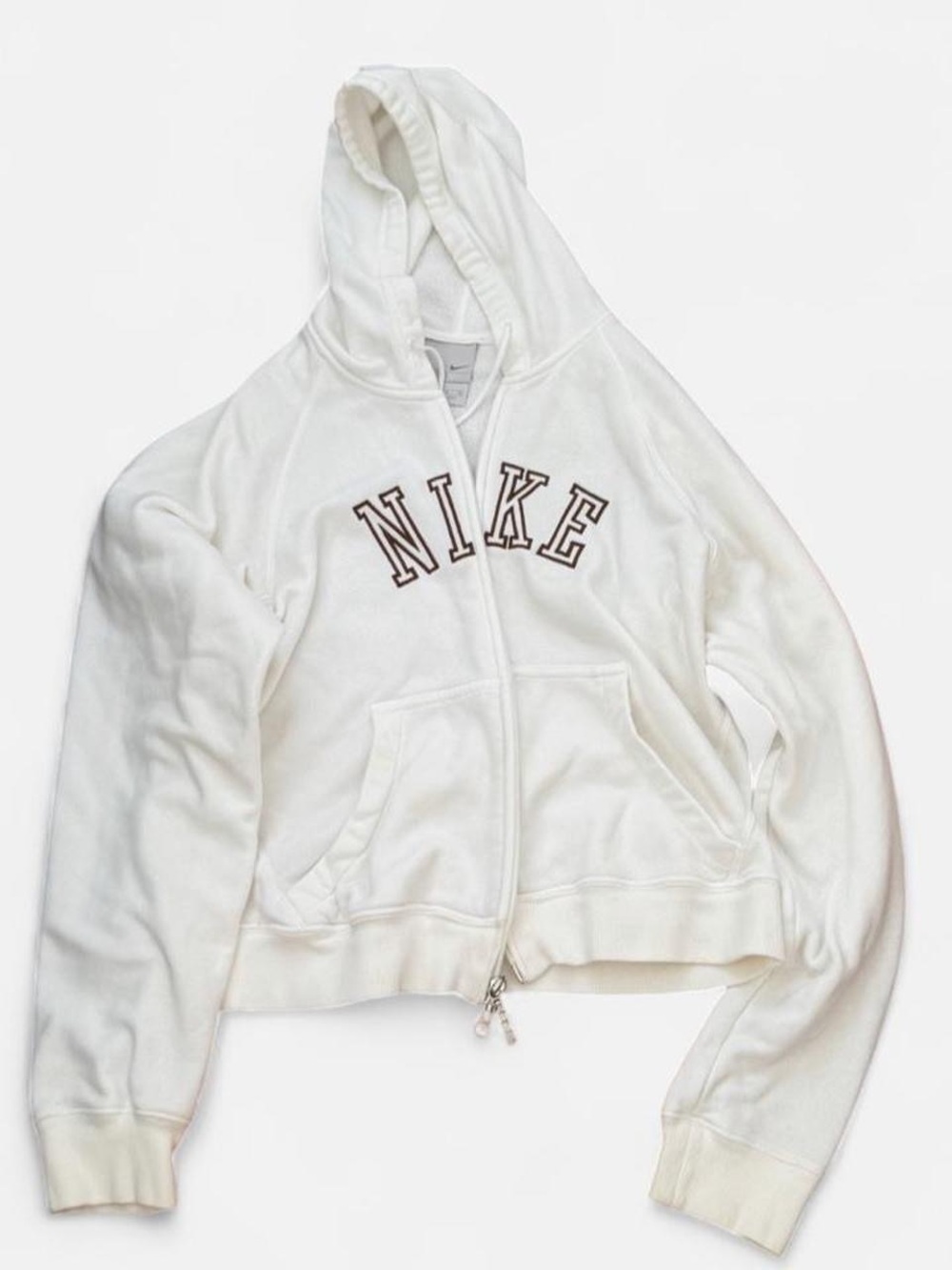 Nike White Full-Zip Hooded Jacket with Logo